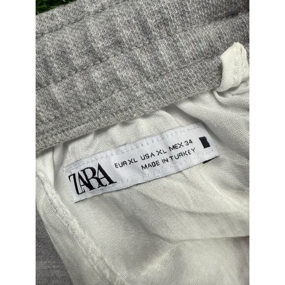 Zara Joggers Sweatpants Sz XL Gray Drawstring Tapered Leg Casual Mens - Picture 3 of 8